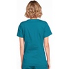image:imageCherokee Core Stretch Scrub Tops Women Mock Wrap 3 PocketsCaribbean Blue
