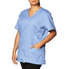 image:imageCherokee Core Stretch Scrub Tops Women Mock Wrap 3 PocketsCiel