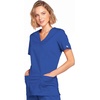 image:imageCherokee Core Stretch Scrub Tops Women Mock Wrap 3 PocketsGalaxy Blue