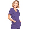 image:imageCherokee Core Stretch Scrub Tops Women Mock Wrap 3 PocketsGrape
