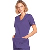 image:imageCherokee Core Stretch Scrub Tops Women Mock Wrap 3 PocketsGrape