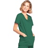 image:imageCherokee Core Stretch Scrub Tops Women Mock Wrap 3 PocketsHunter