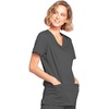 image:imageCherokee Core Stretch Scrub Tops Women Mock Wrap 3 PocketsPewter