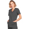 image:imageCherokee Core Stretch Scrub Tops Women Mock Wrap 3 PocketsPewter