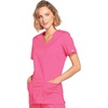 image:imageCherokee Core Stretch Scrub Tops Women Mock Wrap 3 PocketsShocking Pink