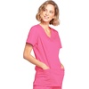 image:imageCherokee Core Stretch Scrub Tops Women Mock Wrap 3 PocketsShocking Pink