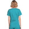 image:imageCherokee Core Stretch Scrub Tops Women Mock Wrap 3 PocketsTeal Blue