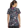 image:imageCherokee Infinity Women Scrubs Top Round Neck Zip Front Print CK772