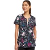 image:imageCherokee Infinity Women Scrubs Top Round Neck Zip Front Print CK772