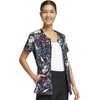 image:imageCherokee Infinity Women Scrubs Top Round Neck Zip Front Print CK772