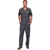 image:imageCherokee Men Scrubs Top Workwear Core Stretch Tuckable VNeck 4743Pewter