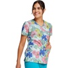 image:imageCherokee Prints Women Scrubs Top Mock Wrap CK614Retro Buds