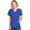 image:imageCherokee Core Stretch Scrub Tops Women Mock Wrap 3 PocketsGalaxy Blue