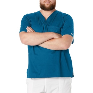 image:imageCherokee Men Scrubs Top Workwear Core Stretch Tuckable VNeck 4743Caribbean Blue