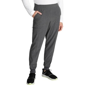 image:imageCherokee Mens Pullon Jogger with 5 Pockets Elastic Waistband Front Leg Seams and RibKnit Cuffs  CK224AHeather Pewter