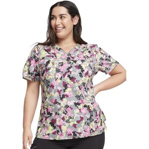 image:imageRainbow Flight Vneck Print Scrub Top by InfinityFloral Camotion