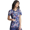 image:imageCherokee Scrub for Women VNeck Top Traditional fit with Dolman Sleeve and Fade Resistant Fabric  CK636 XXS Happy Pals