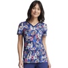 image:imageCherokee Scrub for Women VNeck Top Traditional fit with Dolman Sleeve and Fade Resistant Fabric  CK636 XXS Happy Pals