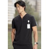 image:imageCherokee Infinity Mens Scrubs Top V Neck Partial Zip with 2 PocketsBlack