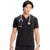 image:imageCherokee Infinity Mens Scrubs Top V Neck Partial Zip with 2 PocketsBlack