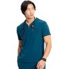image:imageCherokee Infinity Mens Scrubs Top V Neck Partial Zip with 2 PocketsCaribbean Blue