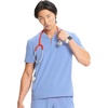 image:imageCherokee Infinity Mens Scrubs Top V Neck Partial Zip with 2 PocketsCiel