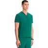 image:imageCherokee Infinity Mens Scrubs Top V Neck Partial Zip with 2 PocketsHunter