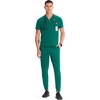 image:imageCherokee Infinity Mens Scrubs Top V Neck Partial Zip with 2 PocketsHunter