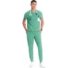 image:imageCherokee Infinity Mens Scrubs Top V Neck Partial Zip with 2 PocketsMatcha Latte