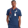 image:imageCherokee Infinity Mens Scrubs Top V Neck Partial Zip with 2 PocketsNavy