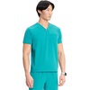 image:imageCherokee Infinity Mens Scrubs Top V Neck Partial Zip with 2 PocketsTeal Blue