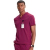 image:imageCherokee Infinity Mens Scrubs Top V Neck Partial Zip with 2 PocketsWine