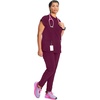 image:imageCherokee Infinity Scrub Tops Women Mock Neck Dolman Sleeves Nurse ShirtWine