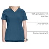 image:imageCherokee Infinity Scrub Tops Women VNeck Slim Fit 2 Pocket 360 StretchCaribbean Blue