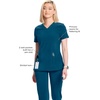 image:imageCherokee Infinity Scrub Tops Women VNeck Slim Fit 2 Pocket 360 StretchCaribbean Blue