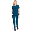 image:imageCherokee Infinity Scrub Tops Women VNeck Slim Fit 2 Pocket 360 StretchCaribbean Blue
