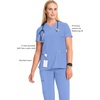 image:imageCherokee Infinity Scrub Tops Women VNeck Slim Fit 2 Pocket 360 StretchCiel