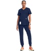image:imageCherokee Infinity Scrub Tops Women VNeck Slim Fit 2 Pocket 360 StretchNavy