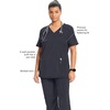 image:imageCherokee Infinity Scrub Tops Women VNeck Slim Fit 2 Pocket 360 StretchPewter