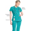 image:imageCherokee Infinity Scrub Tops Women VNeck Slim Fit 2 Pocket 360 StretchTeal Blue