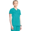 image:imageCherokee Infinity Scrub Tops Women VNeck Slim Fit 2 Pocket 360 StretchTeal Blue