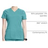 image:imageCherokee Infinity Scrub Tops Women VNeck Slim Fit 2 Pocket 360 StretchTeal Blue