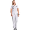 image:imageCherokee Infinity Scrub Tops Women VNeck Slim Fit 2 Pocket 360 StretchWhite