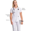image:imageCherokee Infinity Scrub Tops Women VNeck Slim Fit 2 Pocket 360 StretchWhite