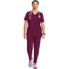 image:imageCherokee Infinity Scrub Tops Women VNeck Slim Fit 2 Pocket 360 StretchWine
