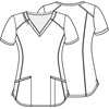 image:imageCherokee Infinity Scrub Tops Women VNeck Slim Fit 2 Pocket 360 StretchWine