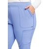 image:imageCherokee Infinity Womens Mid Rise Jogger Scrub Pants RibKnit Waist 6 Pockets 360 Stretch MoistureWicking  CK080ACiel