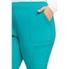 image:imageCherokee Infinity Womens Mid Rise Jogger Scrub Pants RibKnit Waist 6 Pockets 360 Stretch MoistureWicking  CK080ATeal Blue