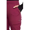 image:imageCherokee Infinity Womens Mid Rise Jogger Scrub Pants RibKnit Waist 6 Pockets 360 Stretch MoistureWicking  CK080AWine