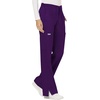 image:imageCherokee WW Revolution Scrub Pants for Women Mid Rise Flare Pant 5 PocketsEggplant
